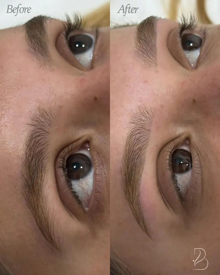 Eyebrow design before and after